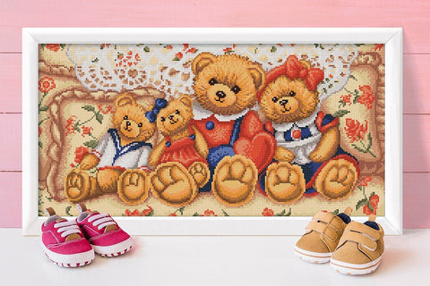 Diamond Painting Kit Teddy Bears AZ - 1645 30_60cm - Hobby.lt 🇬🇧