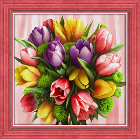 Diamond Painting Kit Tulip Bouquet AZ - 1705 40x40cm - Hobby.lt 🇬🇧