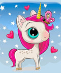 Diamond painting kit Unicorn in Love 20*20 cm WD2530 - Hobby.lt 🇬🇧