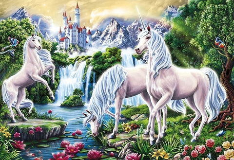 Diamond painting kit Unicorns WD2486 - Hobby.lt 🇬🇧