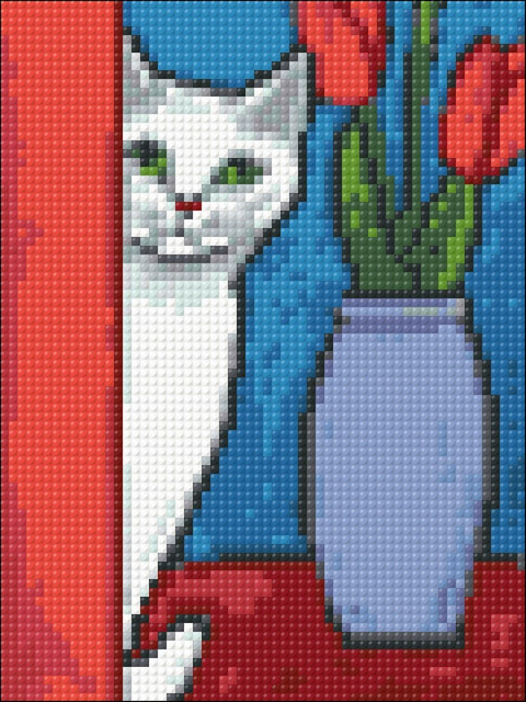 Diamond painting kit White Cat WD283