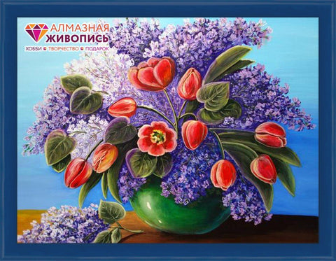 Diamond painting Lilac Bouquet AZ - 1314 Size: 40*30 - Hobby.lt 🇬🇧
