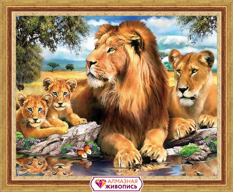 Diamond painting Lions AZ-1399 Size: 50х40