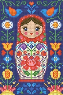 Diamond painting Matreshka with Flowers AZ-1324 Size: 20*30