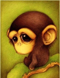 Diamond painting Monkey AZ-358 Size: 25x30