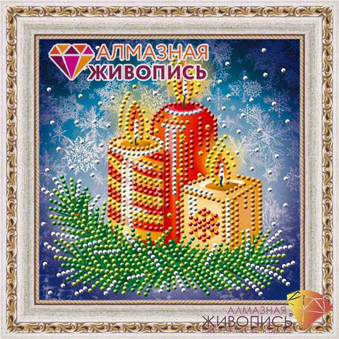 Diamond painting New Year Candels AZ-3014 Size: 15х15