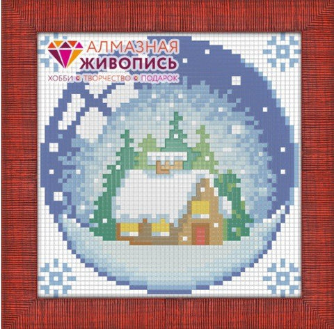 Diamond painting New Year House AZ - 1254 Size: 15х15 - Hobby.lt 🇬🇧