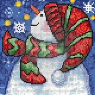 Diamond painting New Year Snowman AZ-1264 Size: 20х20