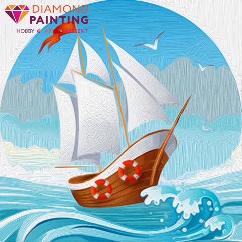 Diamond painting On the Waves AZ-1481 Size: 15х15