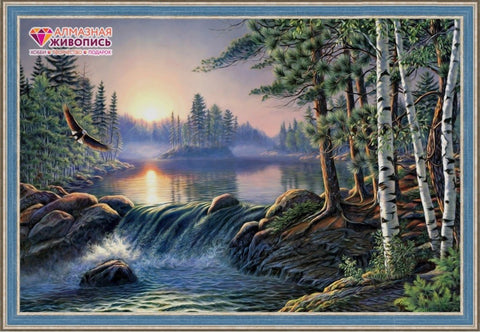 Diamond painting Over Fast River AZ-1500 Size: 60х40