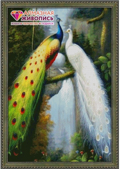 Diamond painting Peacocks AZ-67 Size: 50х75