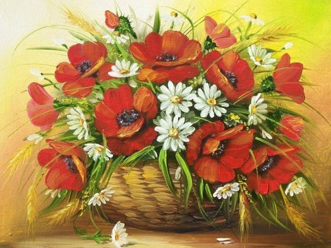 Diamond painting Poppies in the Vase AZ - 1348 Size: 40*30 - Hobby.lt 🇬🇧