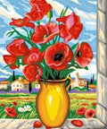 Diamond painting Poppies on the Window AZ - 1086 Size: 40х50 - Hobby.lt 🇬🇧