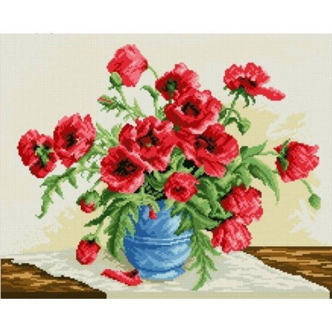 Diamond painting Red Poppies AZ - 1028 Size: 55х44 - Hobby.lt 🇬🇧