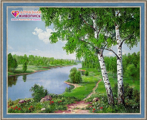 Diamond painting River and the Birch AZ-1501 Size: 50х40