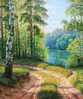 Diamond painting Road through the Forest AZ - 1332 Size: 40*30 - Hobby.lt 🇬🇧