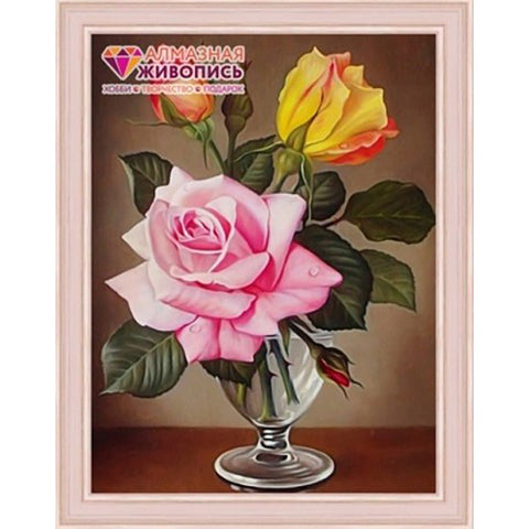 Diamond painting Roses in the Cup AZ-1513 Size: 30х40