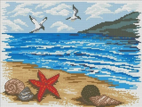 Diamond painting Seaside AZ - 1362 Size: 40х30 - Hobby.lt 🇬🇧