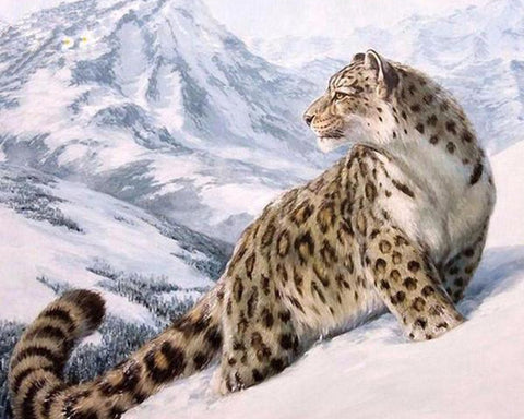 Diamond painting Snow Leopard AZ-1520 Size: 50х40