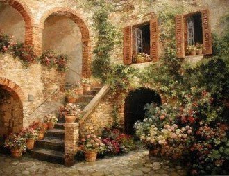 Diamond painting Spanish Patio AZ - 1155 Size: 70х50 - Hobby.lt 🇬🇧
