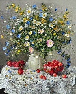 Diamond painting Summer Flowers AZ - 1197 Size: 50х60 - Hobby.lt 🇬🇧