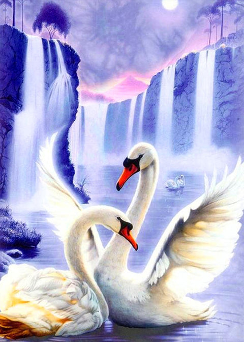 Diamond painting Swan Pair AZ-197 Size: 50x67