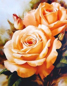 Diamond painting Tea Roses AZ - 1132 Size: 40х50 - Hobby.lt 🇬🇧
