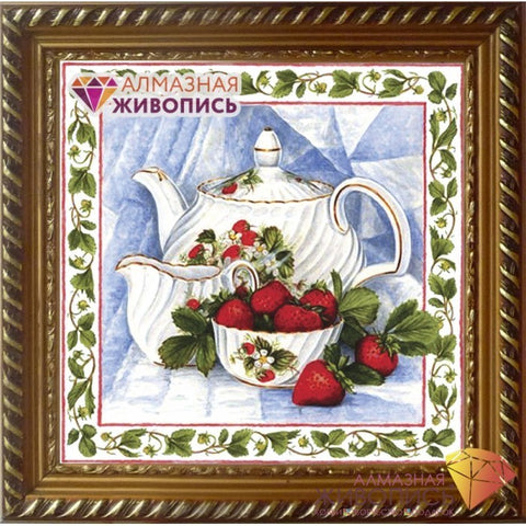 Diamond painting Tea with Strawberries AZ-1442 Size: 25х25