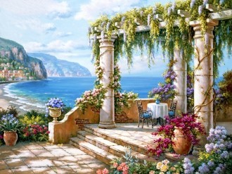 Diamond painting Terrace near the Sea AZ-1344 Size: 40*30