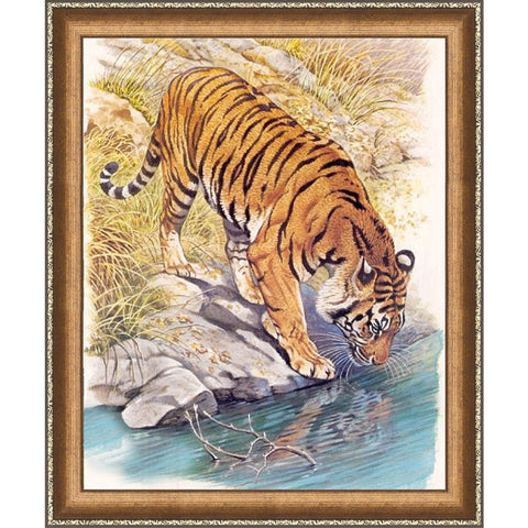Diamond painting Tiger near the River AZ - 1523 Size: 40х50 - Hobby.lt 🇬🇧