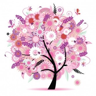 Diamond painting Tree in Pink Colours AZ-343 Size: 50x50