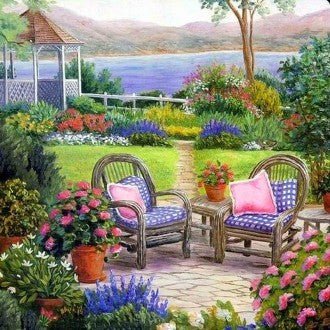 Diamond painting Vacation in the Summer House AZ - 1331 Size: 40*40 - Hobby.lt 🇬🇧