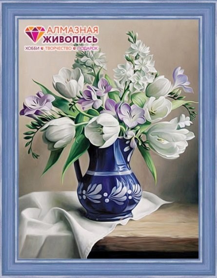 Diamond painting White Tulips AZ-1503 Size: 30х40