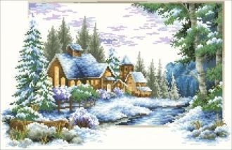 Diamond painting Winter Landscape AZ-33 Size: 35х54