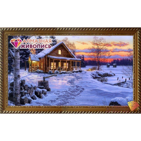 Diamond painting Winter Twilight AZ - 1407 Size: 80х45 - Hobby.lt 🇬🇧