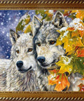 Diamond painting Wolves near the Tree AZ - 1419 Size: 50х40 - Hobby.lt 🇬🇧