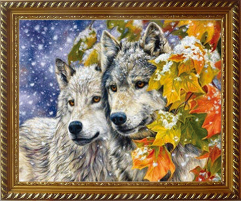Diamond painting Wolves near the Tree AZ - 1419 Size: 50х40 - Hobby.lt 🇬🇧