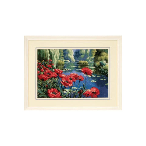 Lakeside Poppies - Cross Stitch Kit by DIMENSIONS
