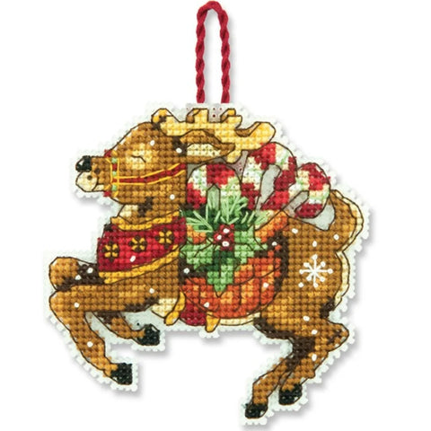 Reindeer Ornament (8.25 x 8.25 cm) - Cross Stitch Kit by DIMENSIONS