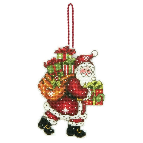 Santa and Bag Ornament (7.6 x 10.1 cm) - Cross Stitch Kit by DIMENSIONS