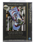 Stocking Santa Snow Globe (40 cm) - Cross Stitch Kit by DIMENSIONS