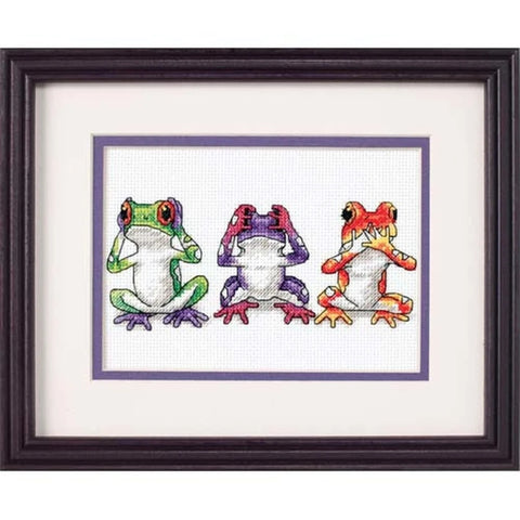 Tree Frog Trio (17 x 12 cm) - Cross Stitch Kit by DIMENSIONS