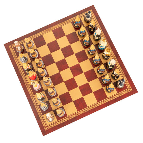 DOGS vs CATS: Unique Handpainted Chess with Leatherette Chessboard - Hobby.lt 🇬🇧