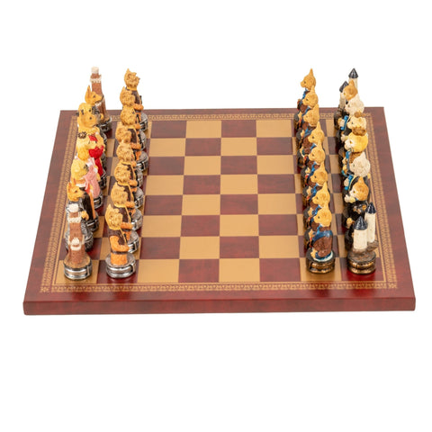 DOGS vs CATS: Unique Handpainted Chess with Leatherette Chessboard - Hobby.lt 🇬🇧