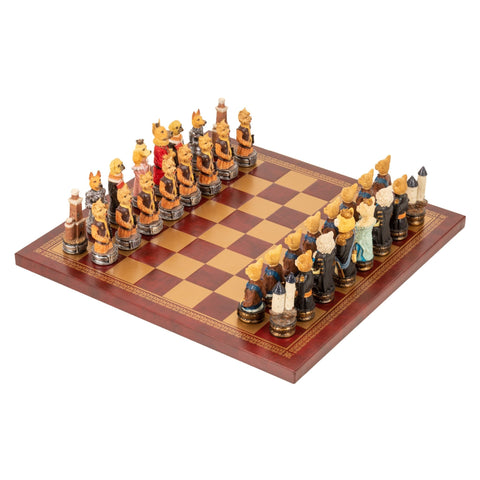 DOGS vs CATS: Unique Handpainted Chess with Leatherette Chessboard - Hobby.lt 🇬🇧