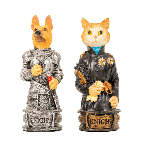 DOGS vs CATS: Unique Handpainted Chess with Leatherette Chessboard - Hobby.lt 🇬🇧