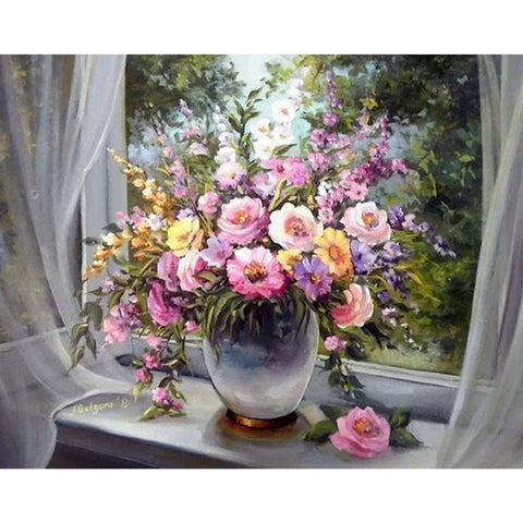 Diamond Painting Kit Window Bouquet WD006
