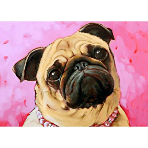 Diamond painting kit Pug WD182 - Hobby.lt
