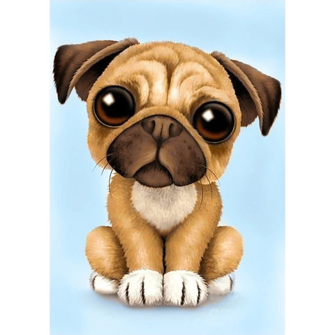Diamond painting kit Little Pug WD190 - Hobby.lt