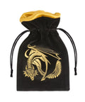Dragon Velour Dice Bag Black and golden